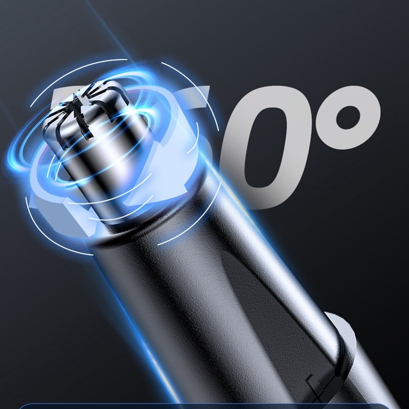 Electric Nose Hair Clipper Rechargeable Multi-kinetic Shaving Two-in-one Unisex Fully Automatic Washable Shaving Nose Trimme