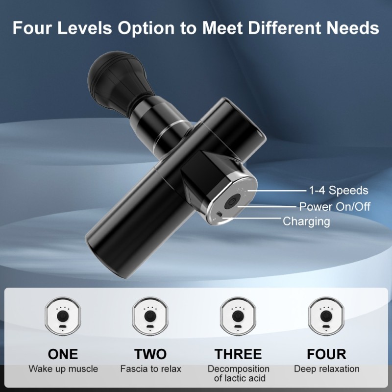 New Mini Vibration Massage Gun Womens Portable Muscle Relaxation Electric Massager Fitness Vibrator-massagers Fascia Equipment