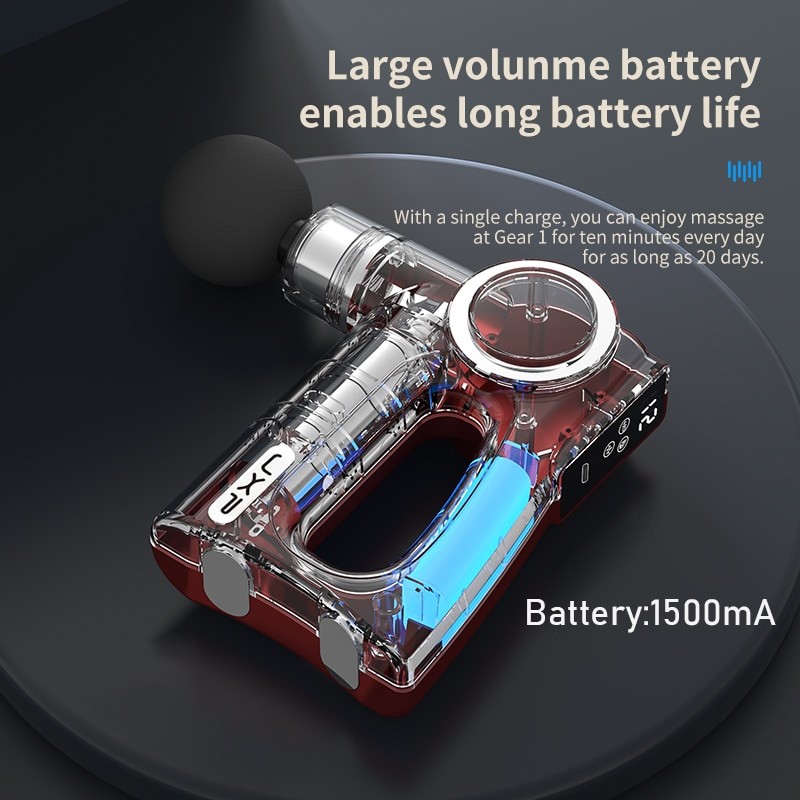 JXP Square Massage Gun Lcd Electric Massager Deep Tissue Portable Muscle Massage Pistols Charger Masajeador Fascia Guns 4 Color