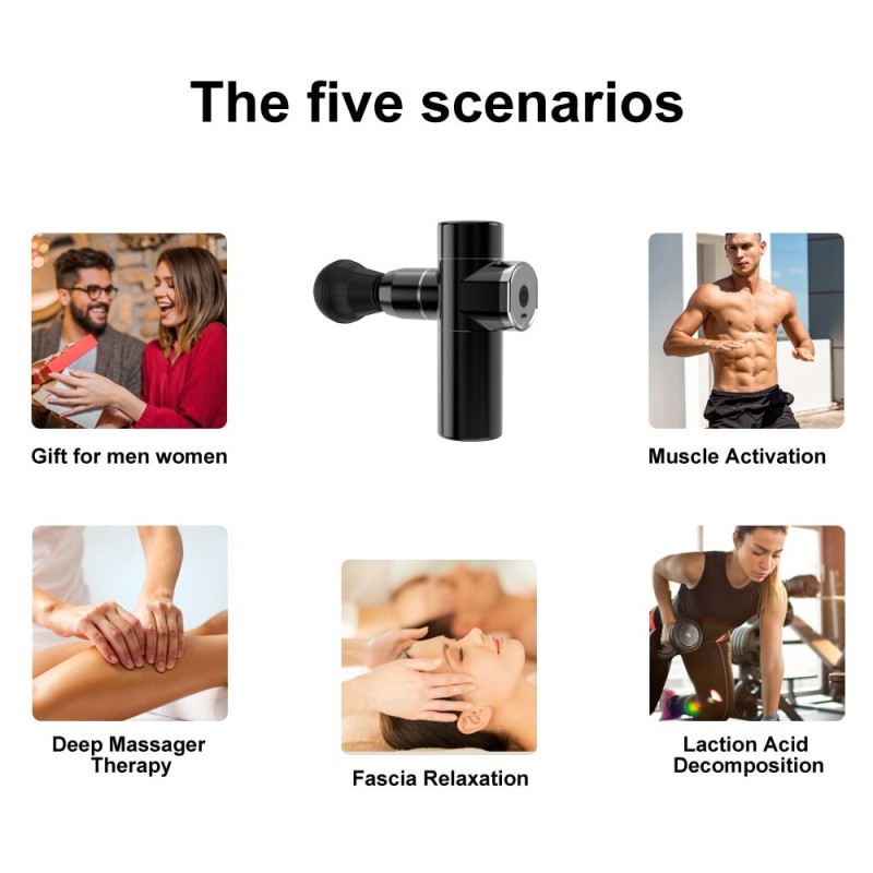 New Mini Vibration Massage Gun Women's Portable Muscle Relaxation Electric Massager Fitness Vibrator-massagers Fascia Equipment