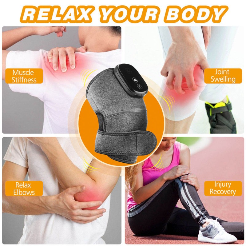 Electric Heating Knee Massager Relieve Arthritis Pain Knee Joint Brace Support High Vibration Leg Massage Relaxation Tools