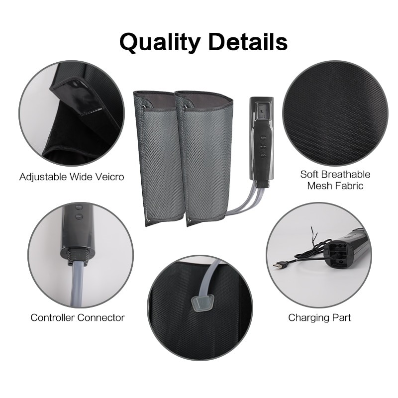 JXP Leg Massager with Air Compression Blood Circulation Leg Massage with Heat Pain Relief Calf Muscle Recharge Electric Machine