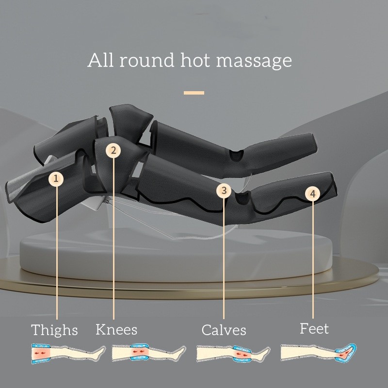 Electric Air Pressure Massager Thigh Calf Knee and Foot Full Coverage Relaxation Massage Hot Physiotherapy Relaxing Massager