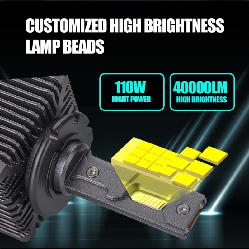 Carshark D1S LED Headlight Canbus HID D2S D3S D4S D5S D8S Auto Bulb 110W 40000LM Super Bright D1R D2R D3R D4R Car Lamp CSP 6000K