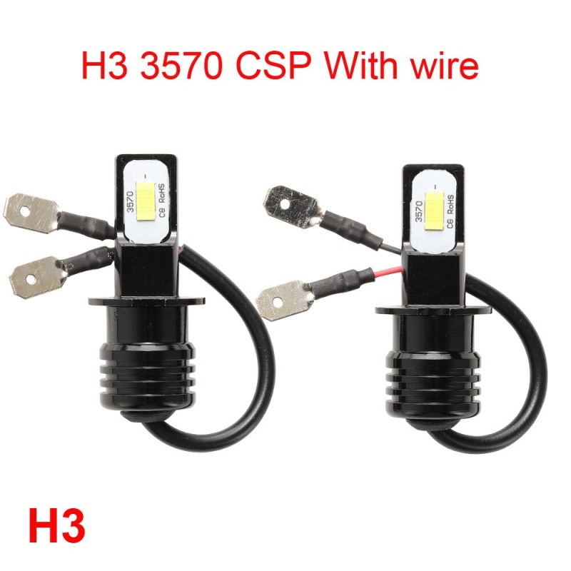 2Pcs CSP H4 H7 LED Headlight H11 H8 H9 H10 H1 H3 Car Fog Light Bulbs 9005 9006 Auto Driving Running Lamps 12000LM 80W 12V 24V