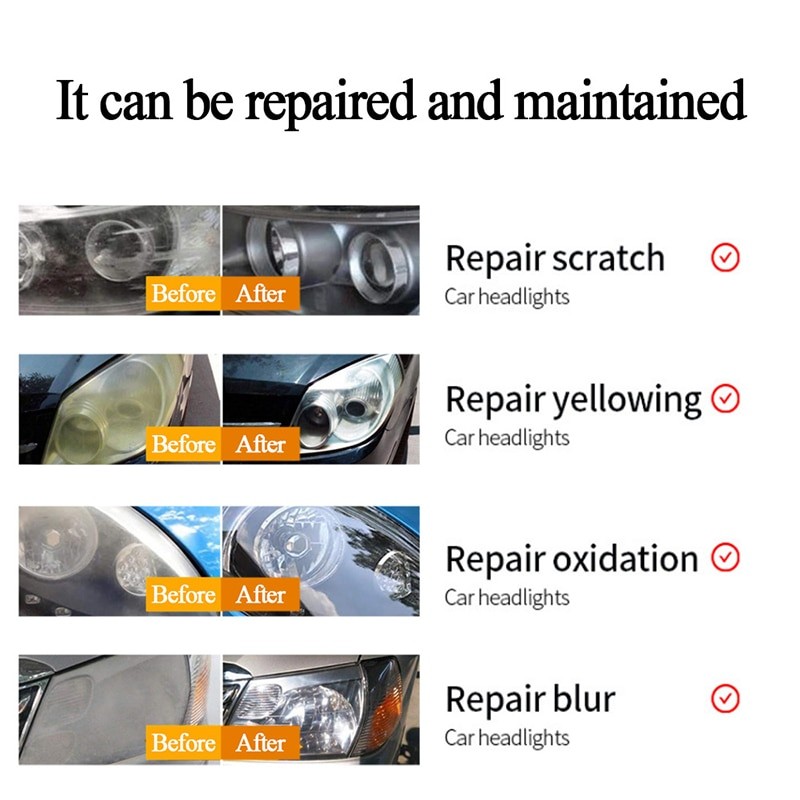 News 20ML Car Headlight Repair Coating Solution Repair Kit Oxidation Rearview Coating Headlight Polishing Anti-scratch Liquid