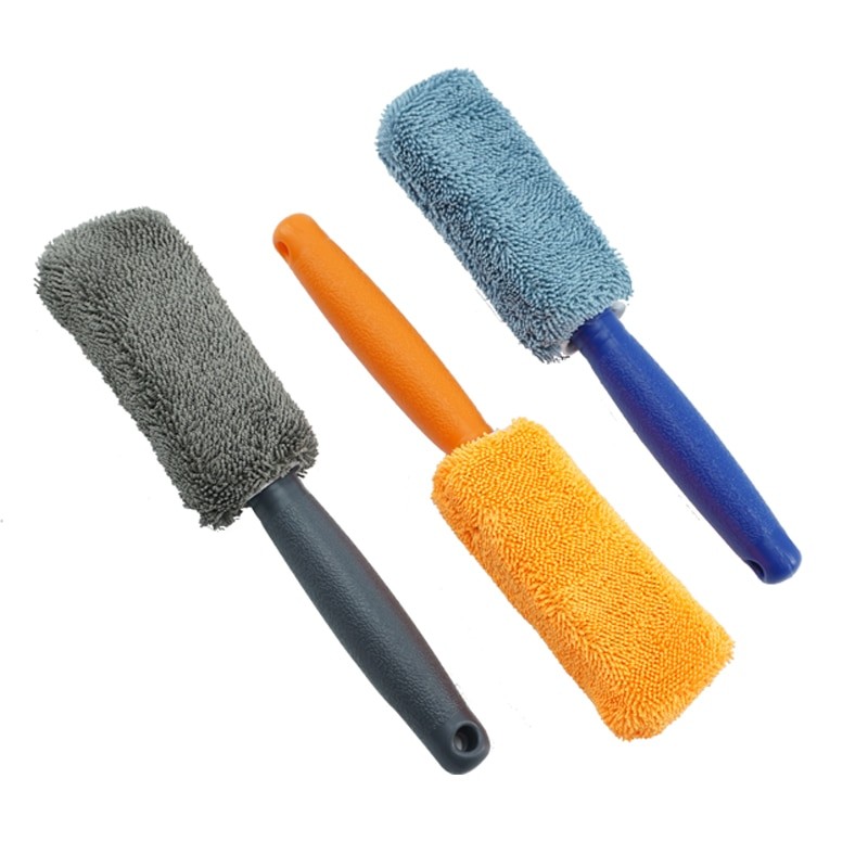 New Car Wash Portable Microfiber Wheel Tire Rim Brush Car Wheel Wash Cleaning for Car with Plastic Handle Auto Washing Cleane