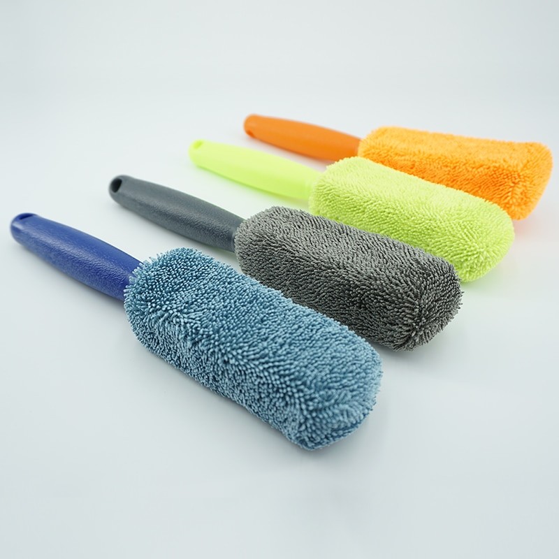 New Car Wash Portable Microfiber Wheel Tire Rim Brush Car Wheel Wash Cleaning for Car with Plastic Handle Auto Washing Cleane