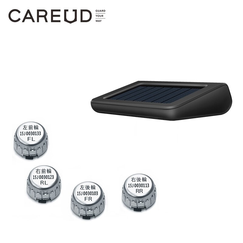 TPMS Solar Power Supply Car Tire Pessure Monitoring system with 4 internal sensors CAREUD 882 PSI/BAR measurement High Quality
