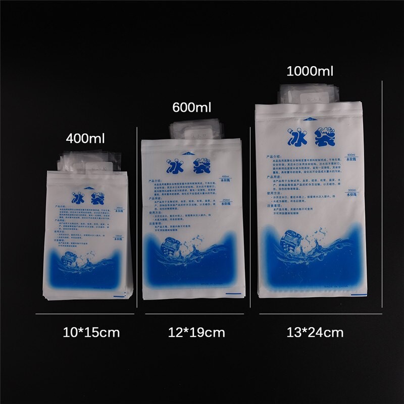 10PCS Plastic Cooler Bag Food Storage For Car Ice Gel Packs Cubes Physical Cold Therapy Cooling Pack Retain Freshness Reusable