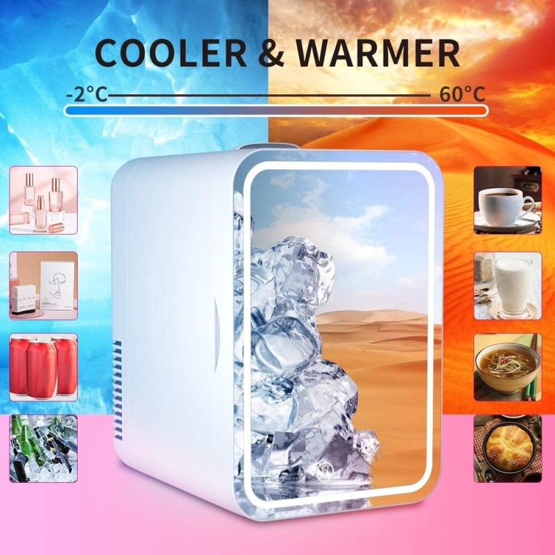 Mini Fridge 6 Liter Portable Beauty Makeup Skincare Fridge Cosmetics Refrigerator Compact Cooler Warmer for Bedroom, Office,Car