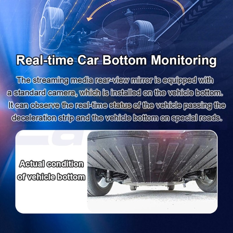 Carbar 8.2" IPS Rearview Mirror Reversing Camera Auto Chassis Cam Anti Glare Car DVR Dual-Camera Recorders for Tesla Model 3 Y