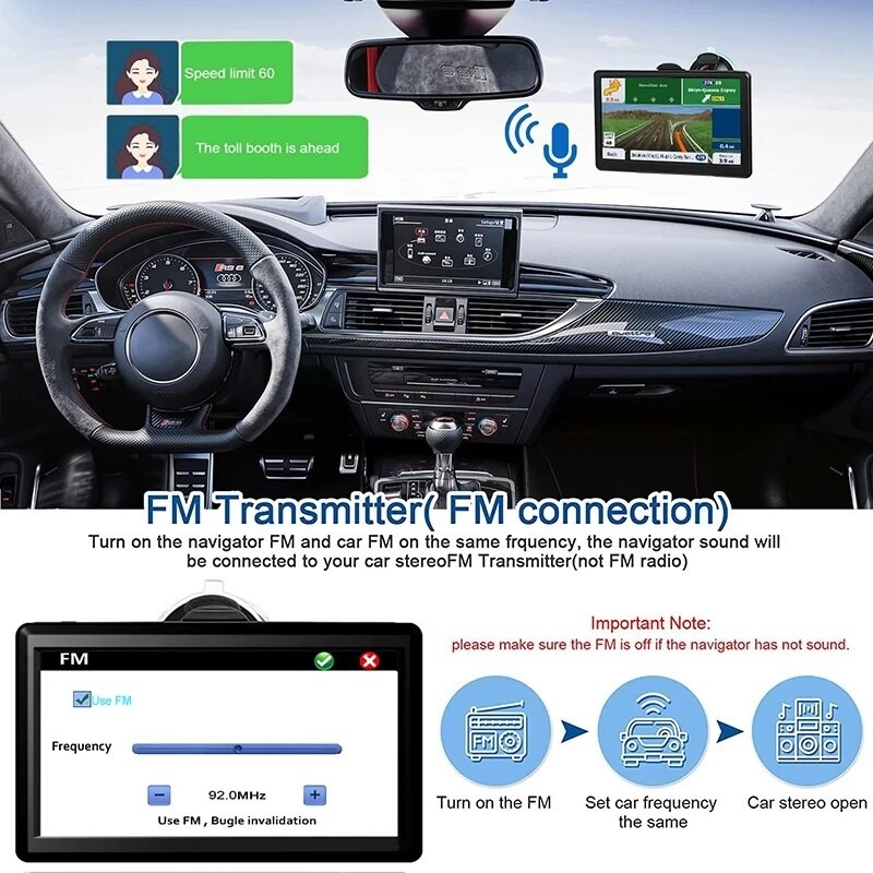 NEW 5 Inch HD FM Car GPS Navigation Latest Europe Map Sat Nav Ruck GPS Navigators Automobile With Alarm Notice Global Languages