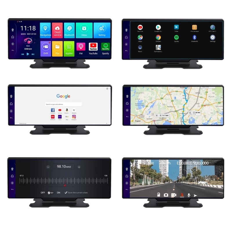 4G LTE 11" IPS Car Dashboard Recorder DVR GPS Navigation Android 8.1 HD 1080P Video DVR WiFi Dual Camera Auto 24 Hours Monitor