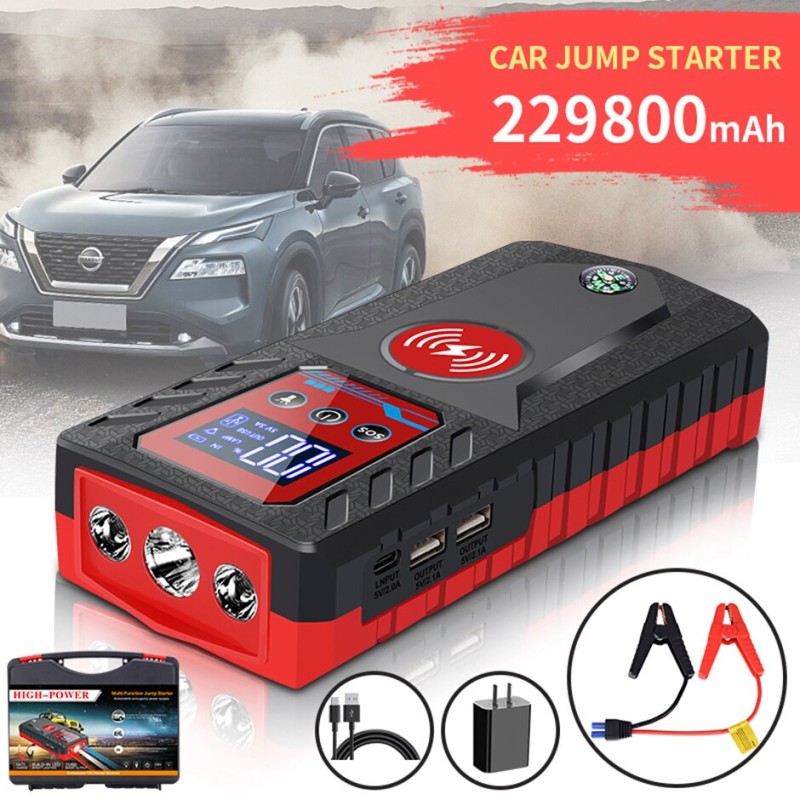 Portable 229800mah 8000A Jump Starter 12V High-power Automobile Emergency Starting Power Supply For Diesel Gasoline Vehicle
