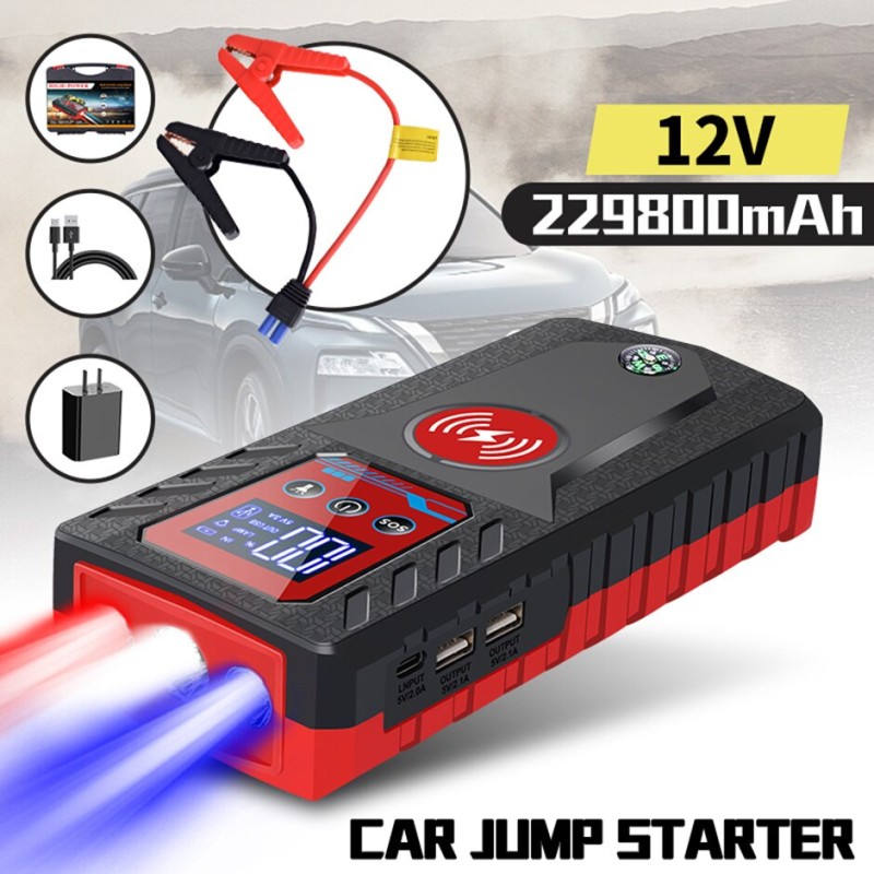 Portable 229800mah 8000A Jump Starter 12V High-power Automobile Emergency Starting Power Supply For Diesel Gasoline Vehicle
