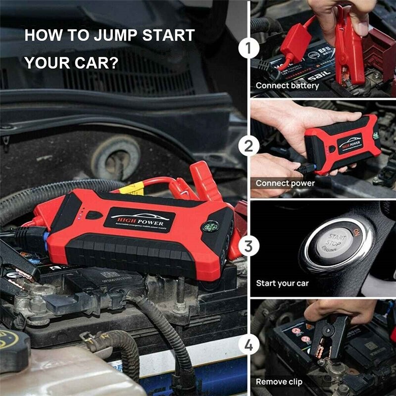 Portable Car Jump Starter Power Bank 99800mAh Emergency Start-up Charger 600A 12V for Cars Booster Battery Quick Starting Device