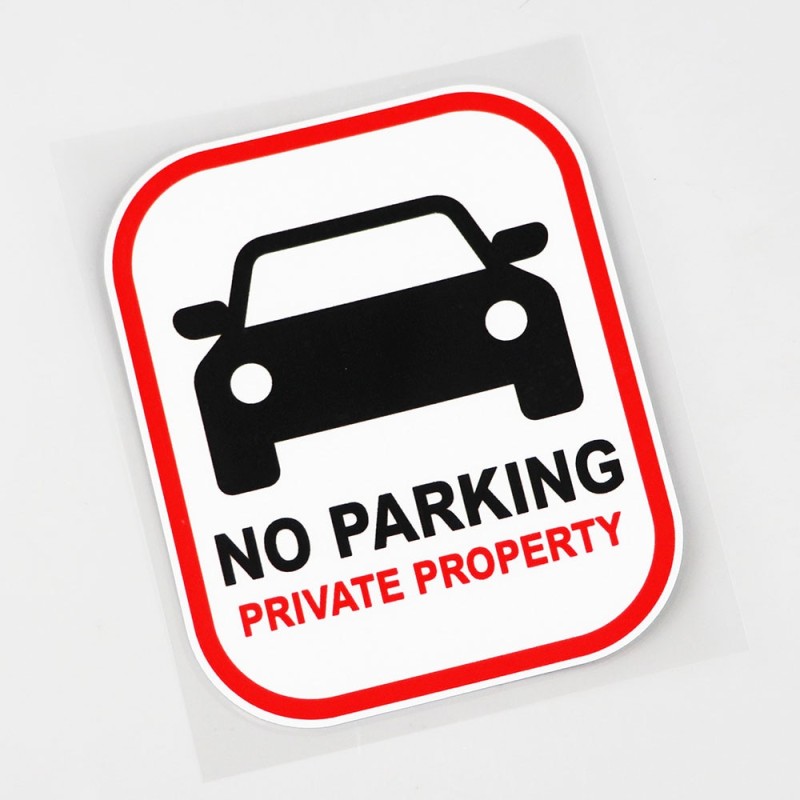 No Parking Allowed Decal Private Property PVC Waterproof Car Sticker 11.9X14.8CM