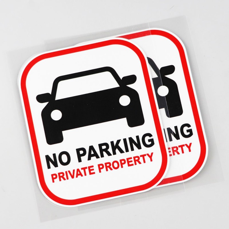 No Parking Allowed Decal Private Property PVC Waterproof Car Sticker 11.9X14.8CM