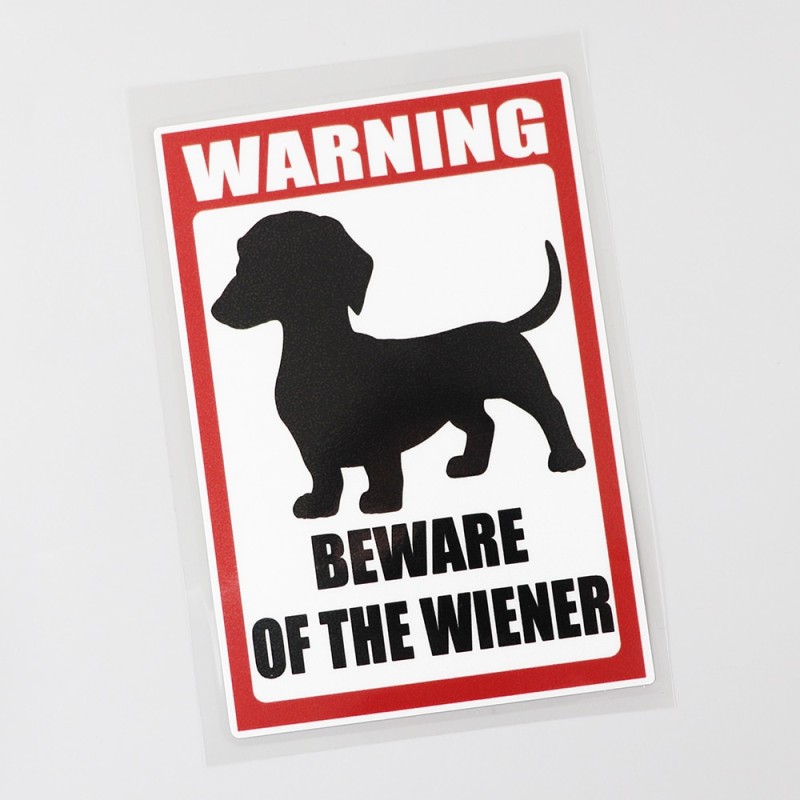 10.2CMÃƒâ€”14.9CM Dachshund Wiener Dog Warning PVC  Decal Waterproof Prevent Bask In Car Stickers