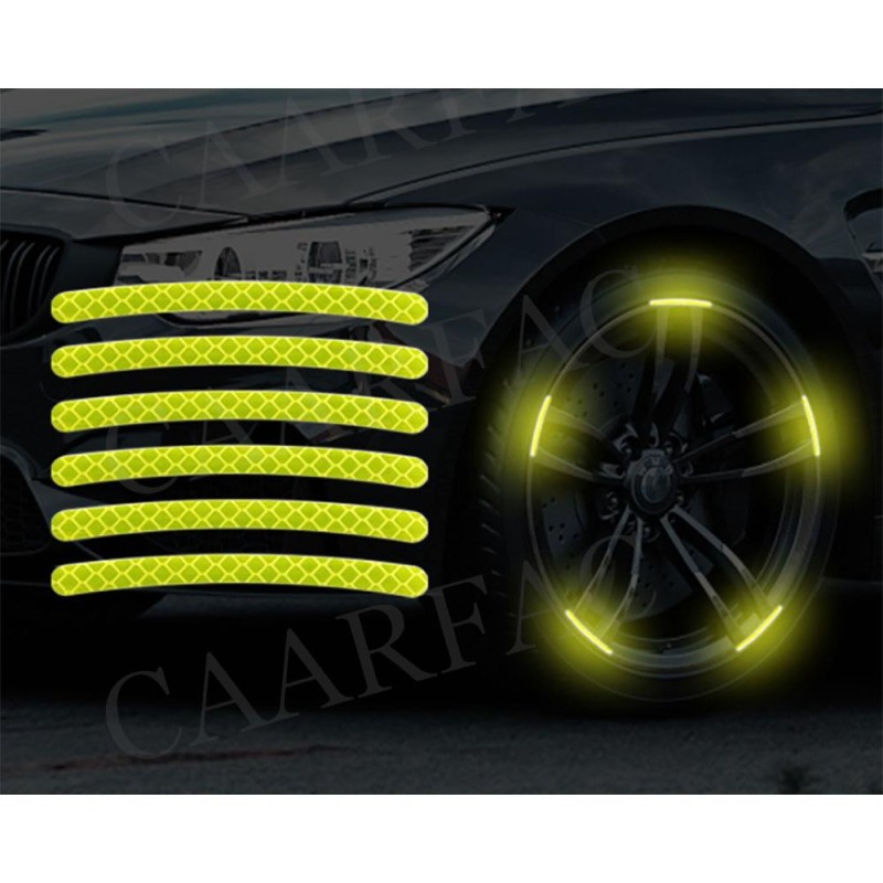 20Pcs Car Wheel Reflector Sticker Rim Sticker Modified Wheel Tire Auto Car Decoration For Universal Fluorescent Protective paper