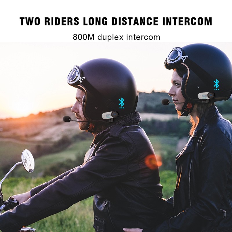 FreedConn Bluetooth Motorcycle Intercom Helmet Headset Wireless Motorbike Head Interphone LCD Screen FM Earphone
