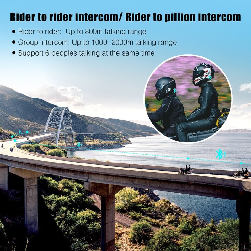 New FreedConn Motorcycle Helmet Headset Intercom Bluetooth Music FM Waterproof Moto Helmet headphones intercumonicators Earphone