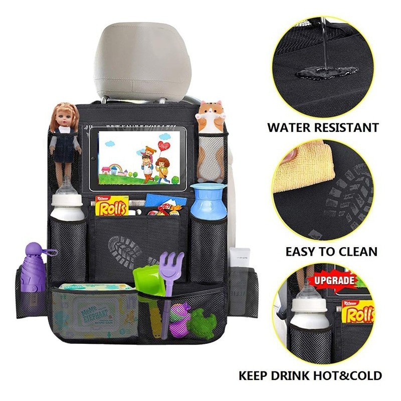 Car Seat Organizer Multifunctional Multi-Pocket Organizer Tablet Holder Car Interior Accessory Organizer