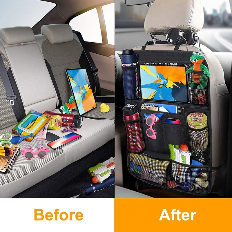 Car Seat Organizer Multifunctional Multi-Pocket Organizer Tablet Holder Car Interior Accessory Organizer
