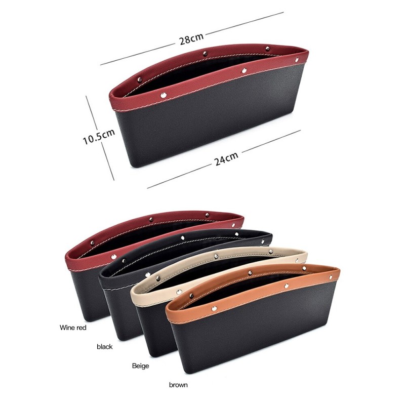 2022 High Quality Seat Gap PU Case Storage Bag Car Organizer Artificial Leather Car Seats Gap Bag Car Accessories Storage Bag