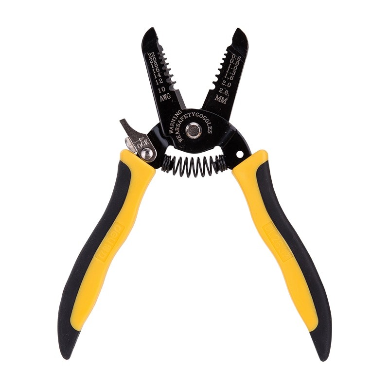 Deli 7 Inch 2 in 1 Wire Stripper And Cutter Slip Resistance 50# Material Blade Dual-color PVC-coated Handle