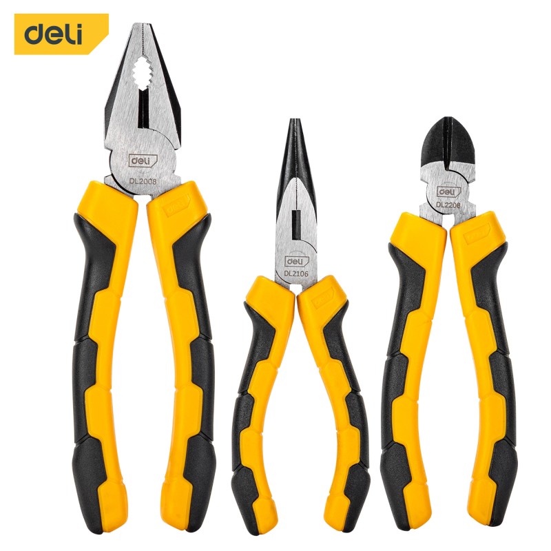 Deli Universal Wire Cutter Diagonal Pliers Crimping Pliers Needle Nose Pliers Multifunctional Hardware Hand Tools Electrician