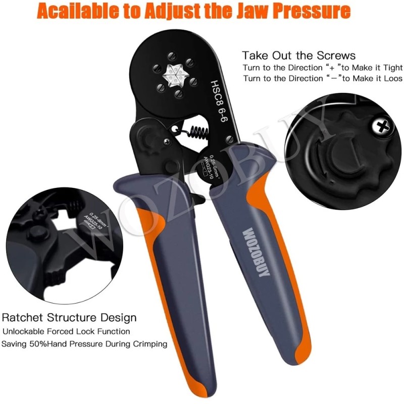 Tube Terminal Crimping Tools Ferrule Crimping Pliers HSC8 6-4 0.25-10mmÃ‚Â² 23-7AWG 6-6 0.25-6mmÃ‚Â² Electrician Clamp Sets Wire Tips