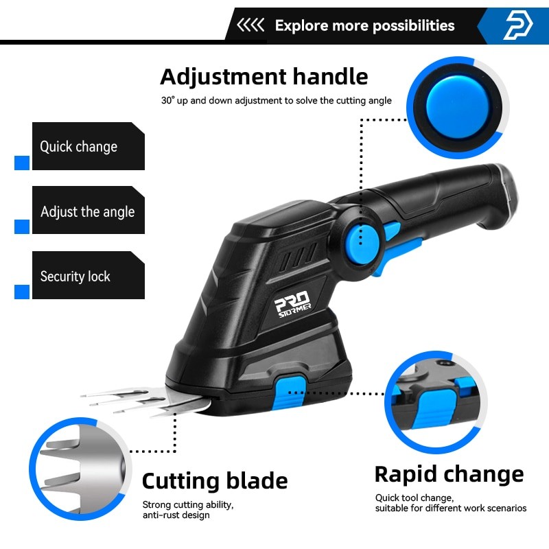 2 in 1 Electric Hedge Trimmer Cordless 3.6V USB Household Lawn Mower Rechargeable Weeding Shear Pruning Garden Tools