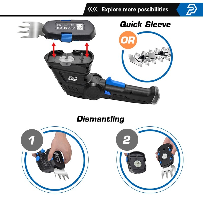 2 in 1 Electric Hedge Trimmer Cordless 3.6V USB Household Lawn Mower Rechargeable Weeding Shear Pruning Garden Tools