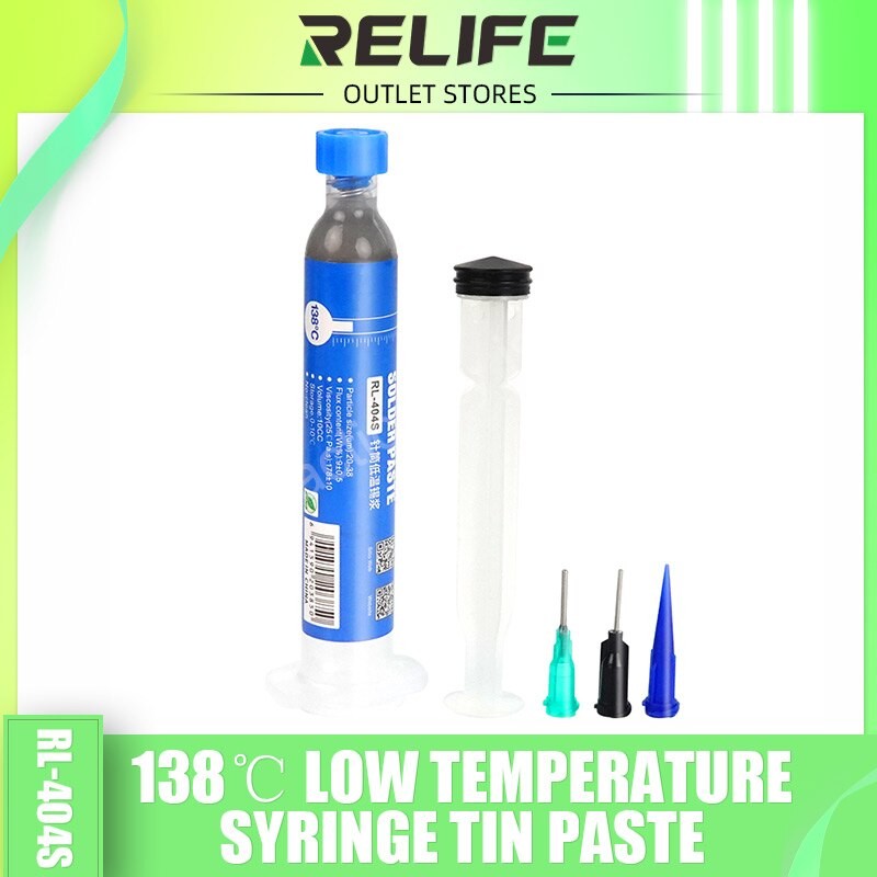RELIFE lead-free low temperature solder paste RL-404S for iPhone12 mini soldering repair patch tin mud syringe 138 degrees