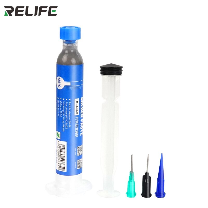 RELIFE lead-free low temperature solder paste RL-404S for iPhone12 mini soldering repair patch tin mud syringe 138 degrees