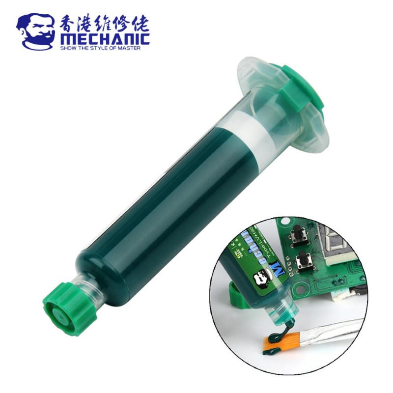 MECHANIC Solder Mask Paste UV Cured solder mask oil BGA PCB Circuit board welding Weld Flux Green Soldering Paste 10cc