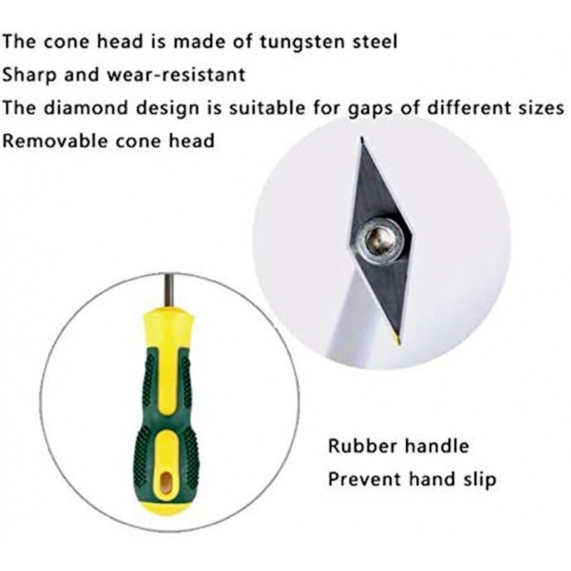Seam Beautifying Agent Real Porcelain Glue Tungsten Steel Seam Cleaning Tool Rhombus Slot Opener Seam Beautifying Construction T
