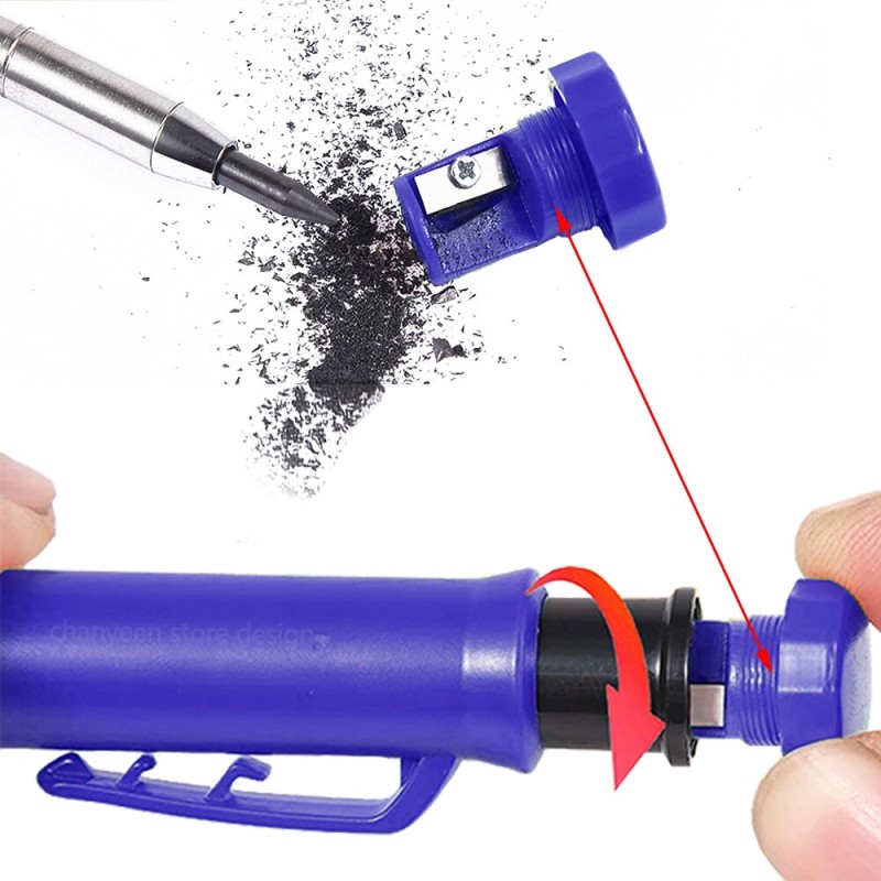 Solid Carpenter Pencil Set Mechanical Pencil 3 Colors Refill Carpentry Marking Scriber Construction Tools Woodworking Tools