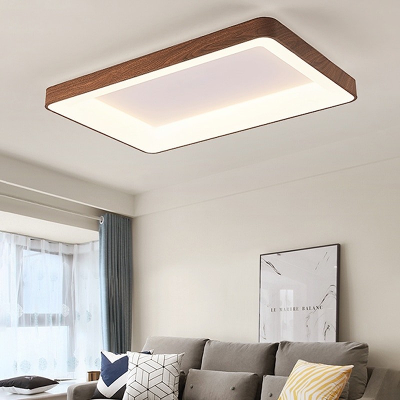 Led Ceiling Light Imitation Wood Led Ceiling Lamp Lighting For Living Room Bedroom Study Round Rectangle Square Lighting Fixture