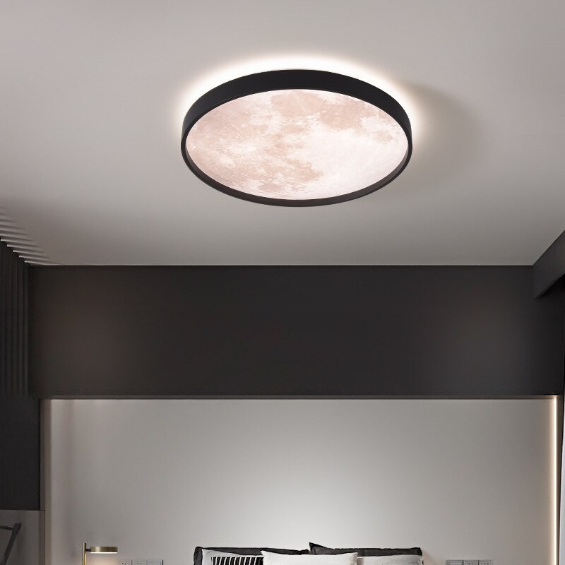 Modern 48W Dimmable Moon Ceiling Lights Chandelier Moon Led Ceiling Lamp For Dining Room Bedroom Home Indoor Lighting
