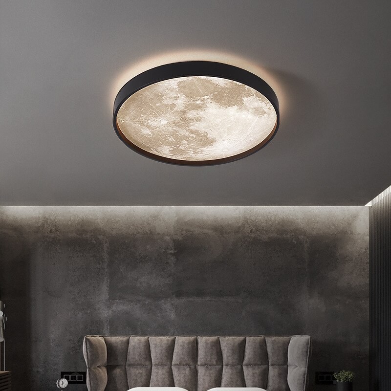 Modern 48W Dimmable Moon Ceiling Lights Chandelier Moon Led Ceiling Lamp For Dining Room Bedroom Home Indoor Lighting