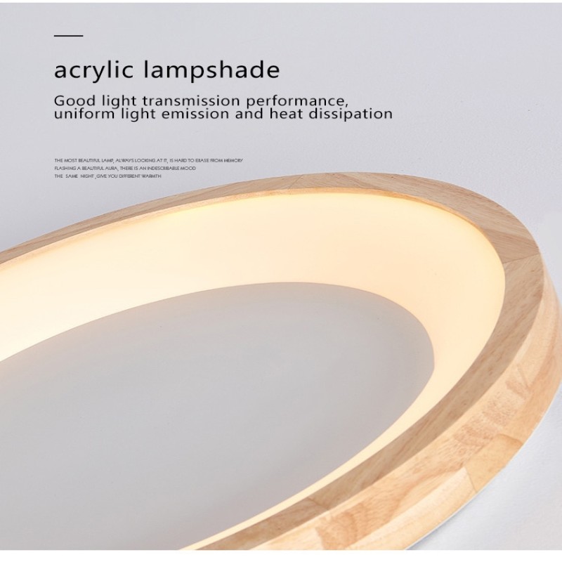 Log Led Ceiling Lamp Bedroom Ceiling Lights Closet Living Room Study Japanese Round Simple Solid Wood Indoor Decoration Luminary