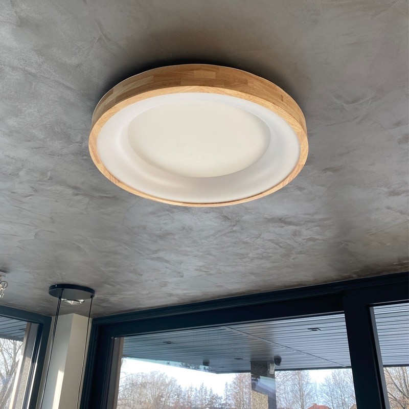 Log Led Ceiling Lamp Bedroom Ceiling Lights Closet Living Room Study Japanese Round Simple Solid Wood Indoor Decoration Luminary