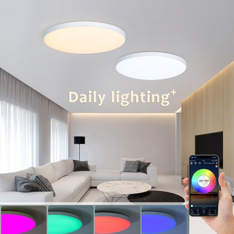 MARPOU RGB Smart Ceiling light With App Voice Control Alexa/Google Remote Control 220V Smart lamp led lights for room Bedroom