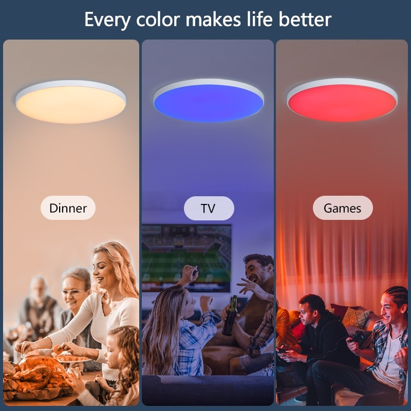 MARPOU RGB Smart Ceiling light With App Voice Control Alexa/Google Remote Control 220V Smart lamp led lights for room Bedroom
