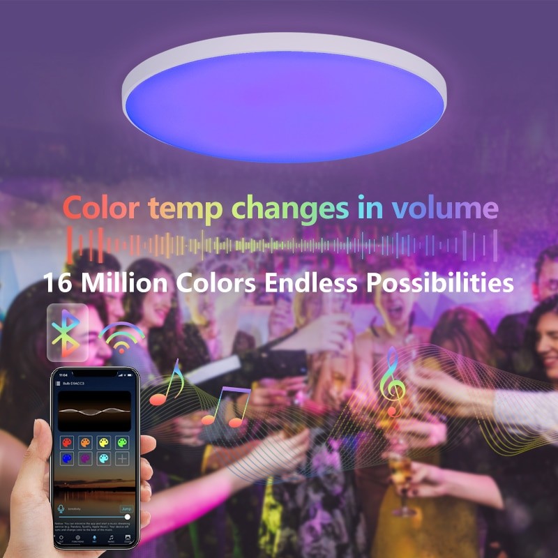 MARPOU RGB Smart Ceiling light With App Voice Control Alexa/Google Remote Control 220V Smart lamp led lights for room Bedroom