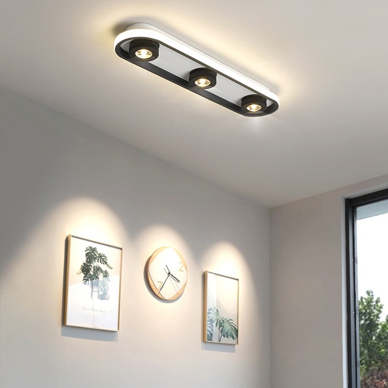 Modern Led Track Ceiling Lamp 325Ã‚Â° Rotation Track Spotlight Bedroom Kitchen Living Room Background Aisle Ceiling Light Fixture