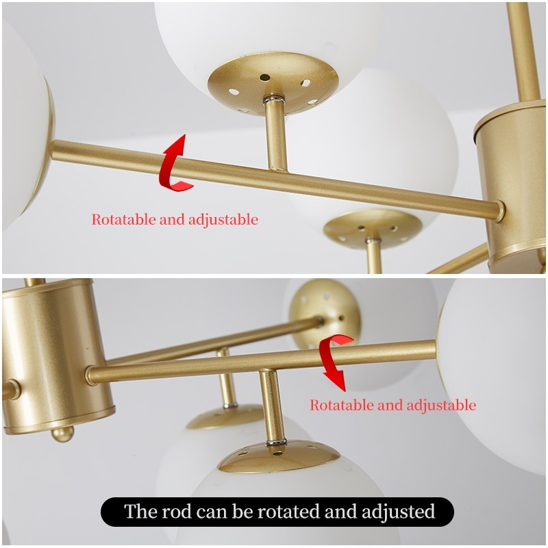 Modern Nordic Style LED Chandelier For Living Room Bedroom Dining Room Kitchen Ceiling Pendant Lamp Glass Ball E27 Hanging Light